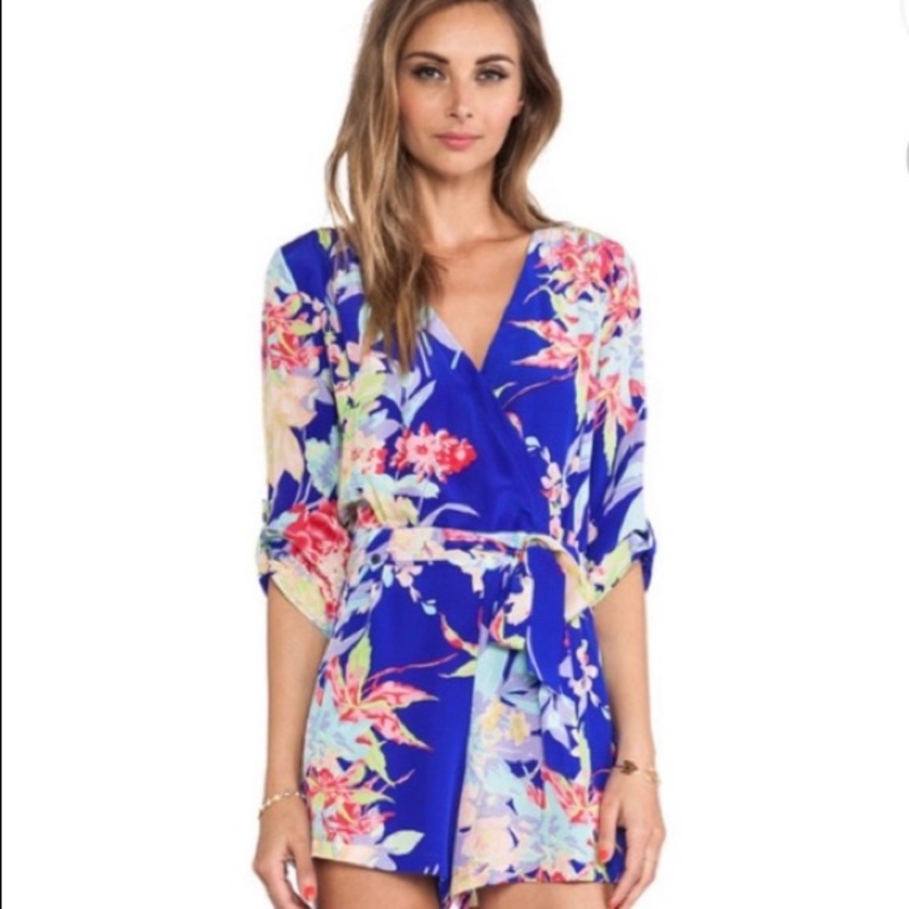 Excellent used condition floral silk romper